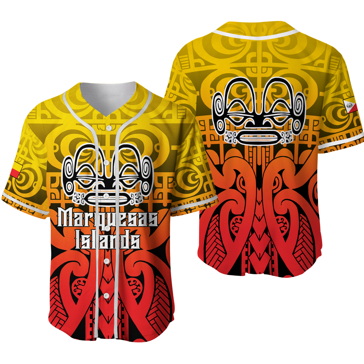 Marquesas Islands Marquesan Tattoo Baseball Jersey LT12 - Wonder Print Shop