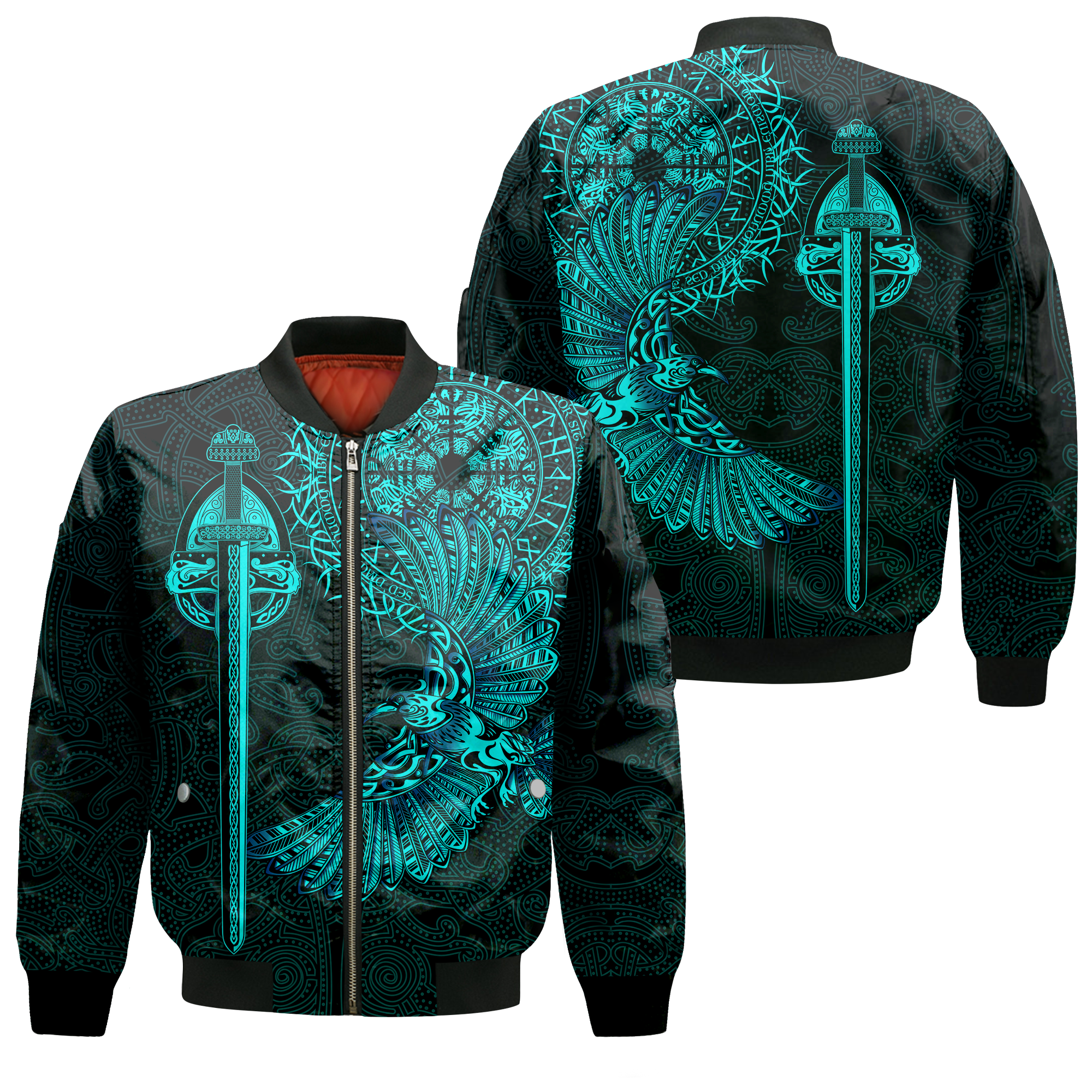 Viking Raven Tattoo Art Bomber Jacket LT12 - Wonder Print Shop