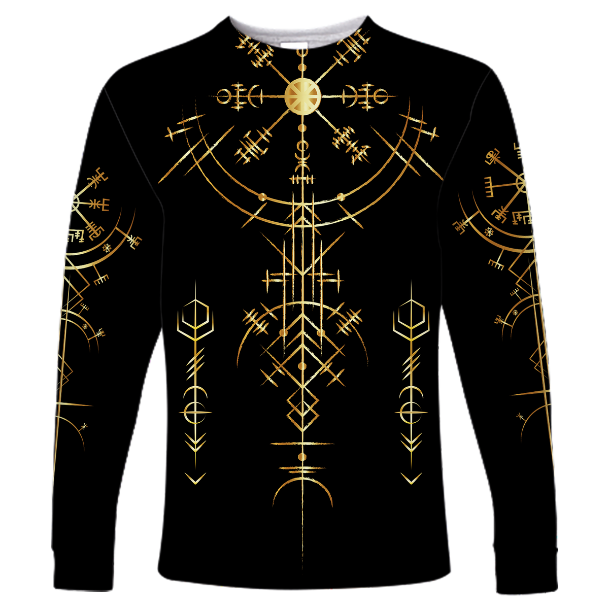 Viking Helm of Awe Gold Art Long Sleeve Shirt LT12 - Wonder Print Shop