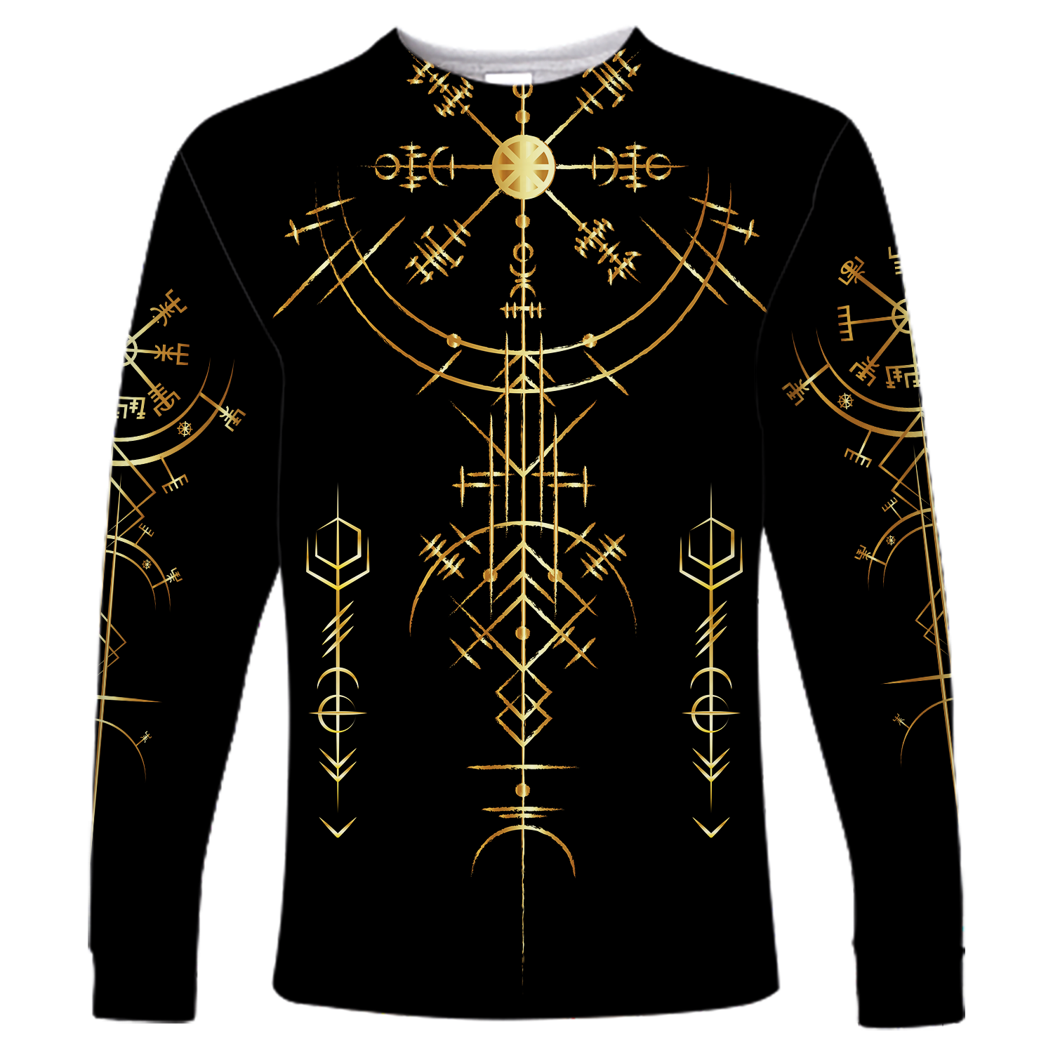 Viking Helm of Awe Gold Art Long Sleeve Shirt LT12 - Wonder Print Shop