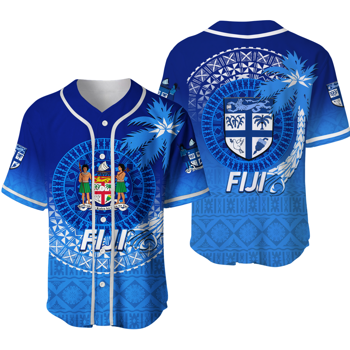 Fiji Tapa Tribal Coconut Tree Baseball Jersey LT12 - Wonder Print Shop