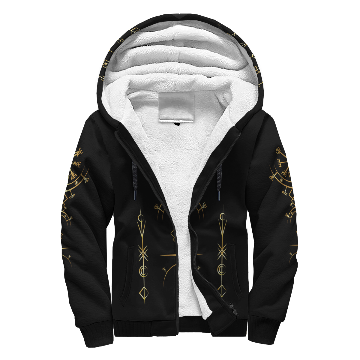Viking Helm of Awe Gold Art Sherpa Hoodie LT12 - Wonder Print Shop