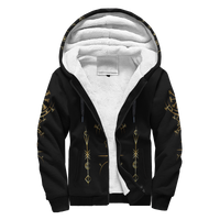 Viking Helm of Awe Gold Art Sherpa Hoodie LT12 - Wonder Print Shop