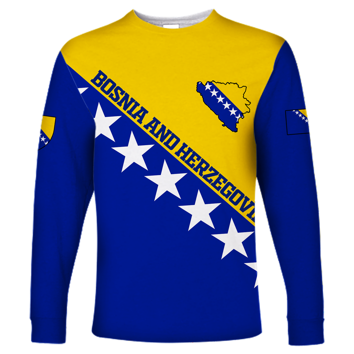 Bosnia and Herzegovina Pride Long Sleeve Shirt LT12 - Wonder Print Shop