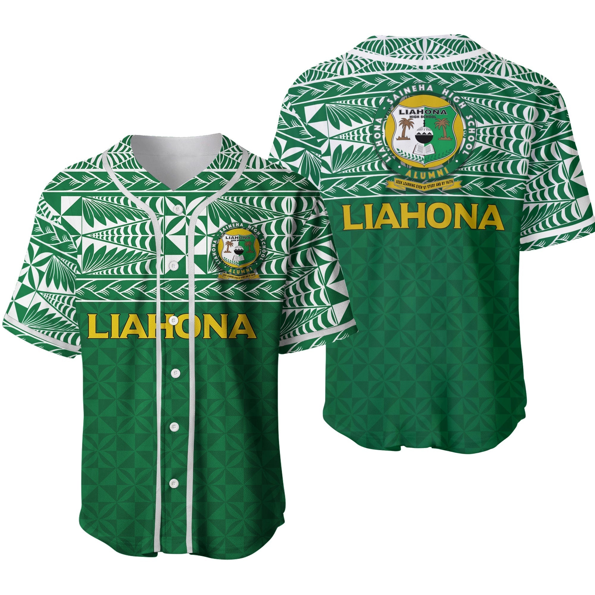 Liahona Tonga Baseball Jersey - Tongan Pattern LT12 - Wonder Print Shop