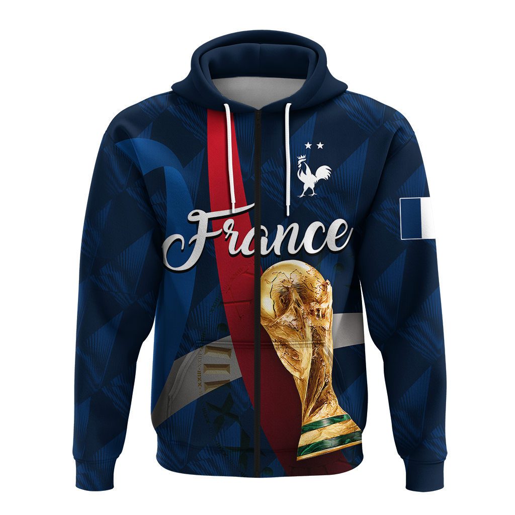 Custom France Football 2022 Hoodie LT2 - Wonder Print Shop