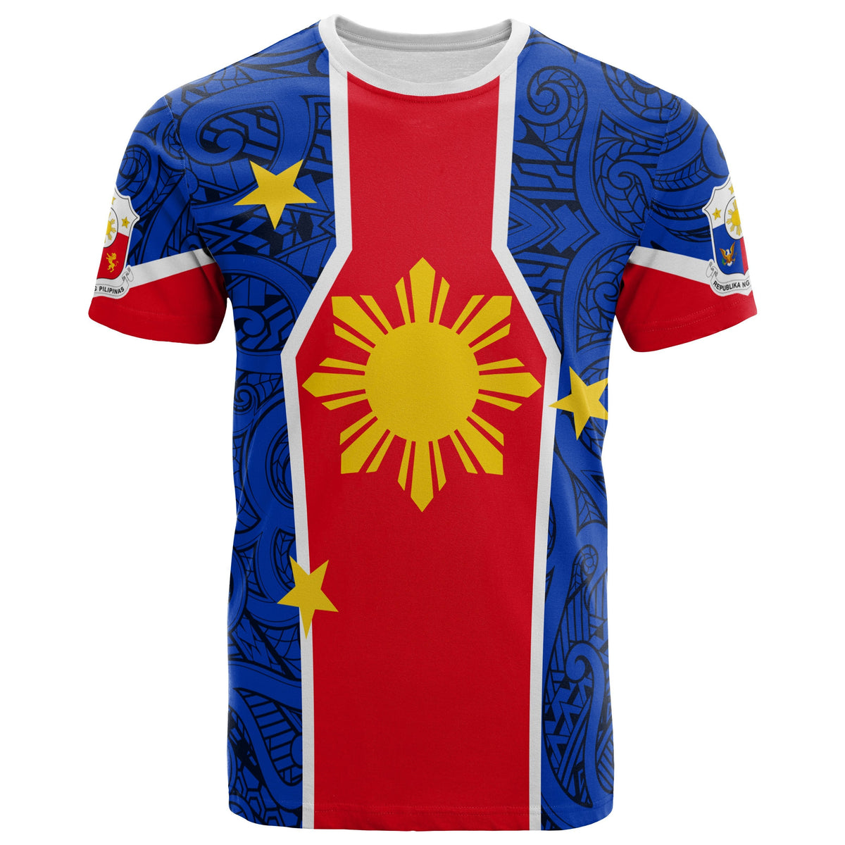 Philippines T Shirt Polynesian Pattern Flag - Wonder Print Shop