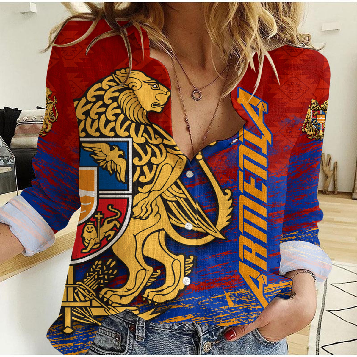 Armenia Khachkar Pride Women Casual Shirt LT12 - Wonder Print Shop