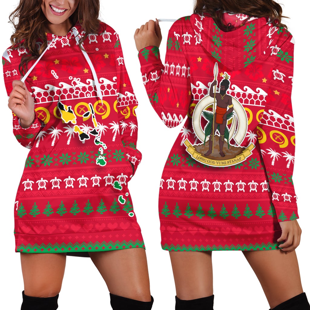 Vanuatu Christmas Hoodie Dress Ugly Christmas LT12 - Wonder Print Shop