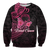 Breast Cancer Pink Ribbon Butterfly Polynesian Black Version Sweatshirt LT12 - Wonder Print Shop