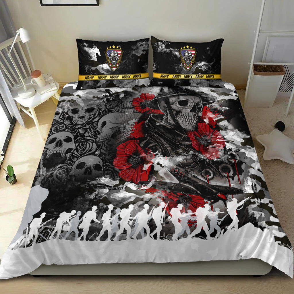Skull Camo - U.S Army Undying Love For The Motherland Bedding Set - LT2 - Wonder Print Shop