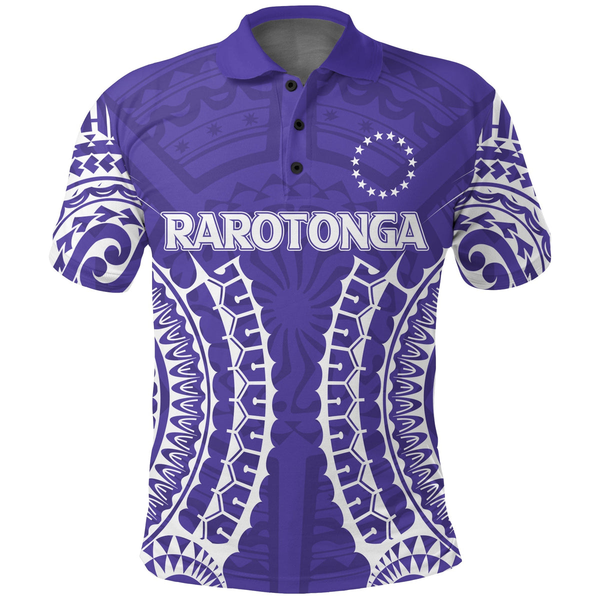 Custom Cook Islands Rarotonga Polo Shirt Purple Tribal Pattern LT12 - Wonder Print Shop