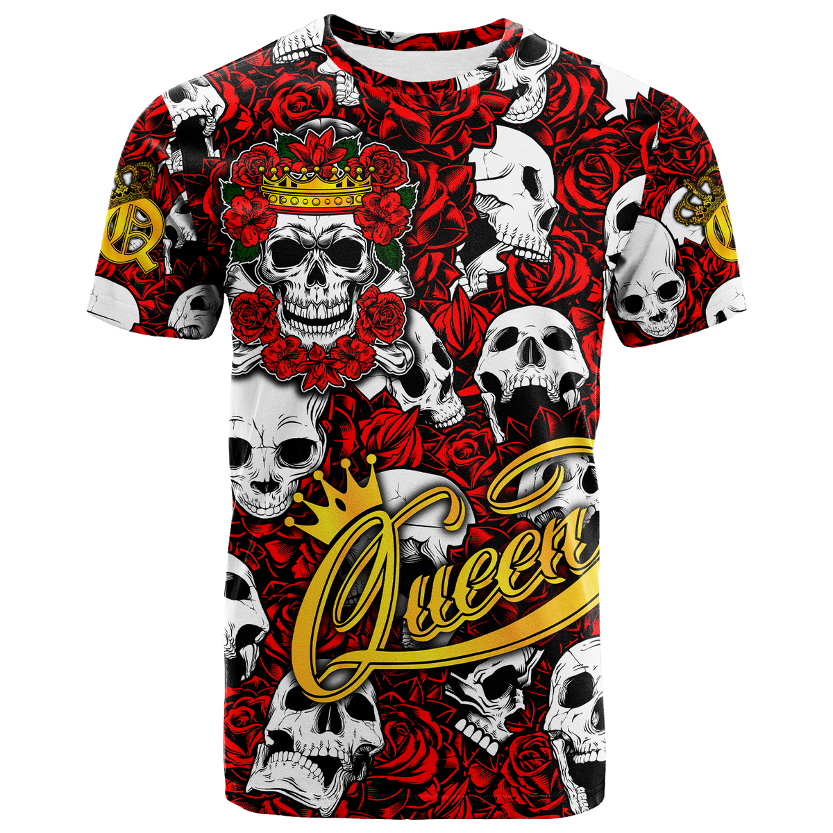 Custom Skull Rose Queen Death Cannot Divide Us T Shirt LT2 - Wonder Print Shop