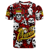 Custom Skull Rose Queen Death Cannot Divide Us T Shirt LT2 - Wonder Print Shop