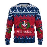Dominican Republic Christmas Feliz Navidad Ugly Pattern Sweatshirt - LT12 - Wonder Print Shop