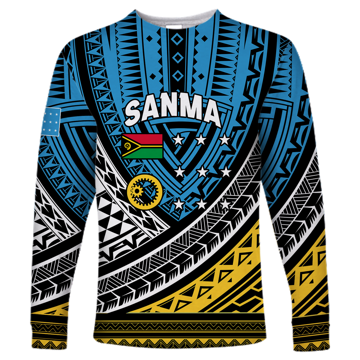 Custom Personalised Vanuatu Sanma Province Tribal Pattern Long Sleeve Shirt LT12 - Wonder Print Shop