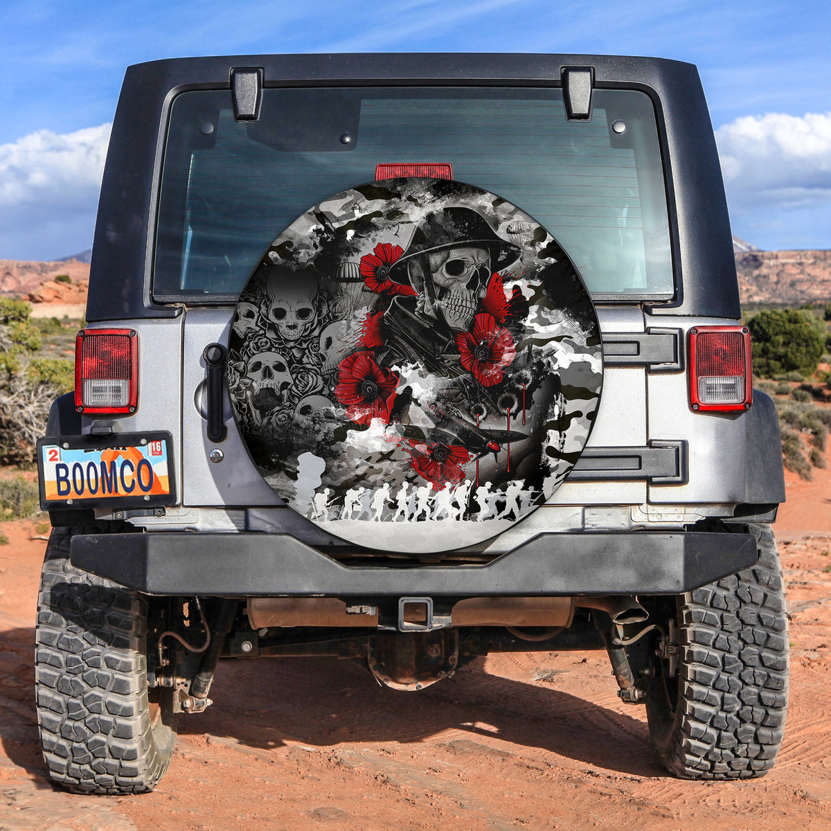 Skull Camo - U.S Army Undying Love For The Motherland Spare Tire Cover LT2 - Wonder Print Shop