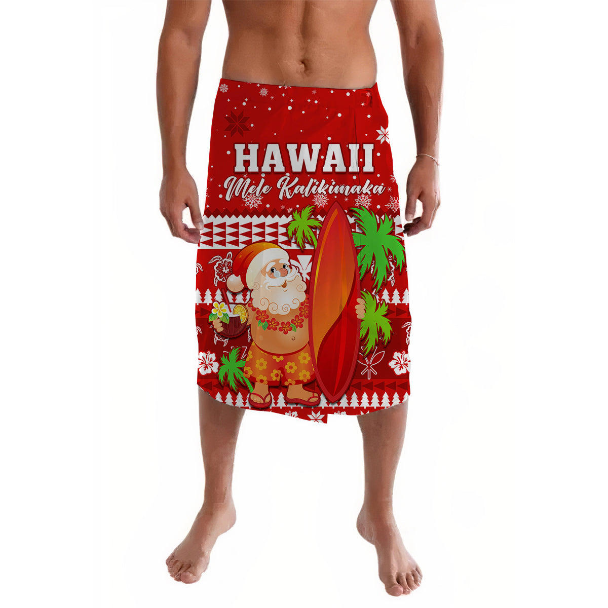 Mele Kalikimaka Lavalava Santa Claus Hawaii Christmas LT13 - Wonder Print Shop