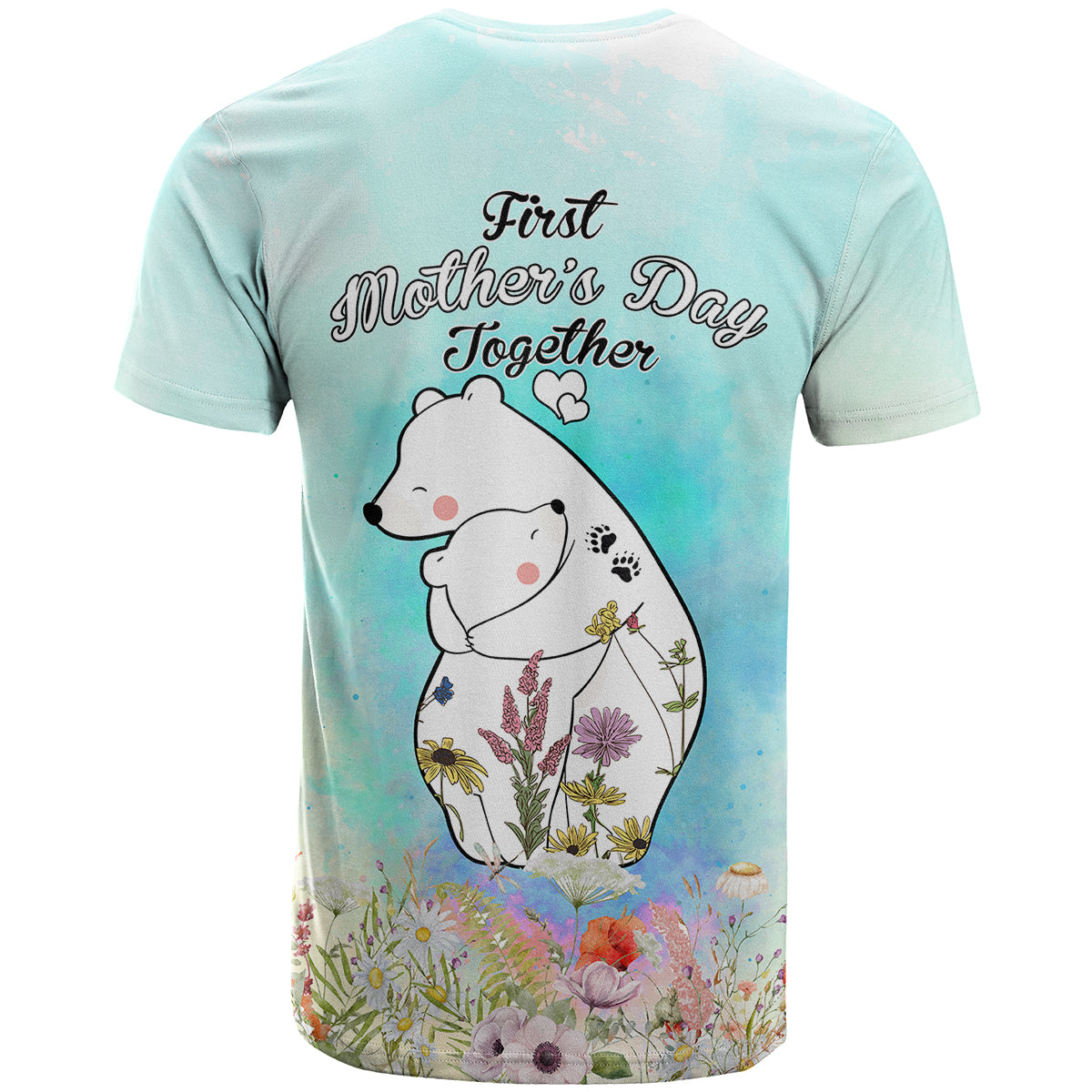 Mother's Day Mama Bear Mix Wild Flowers T Shirt TS07 - Wonder Print Shop