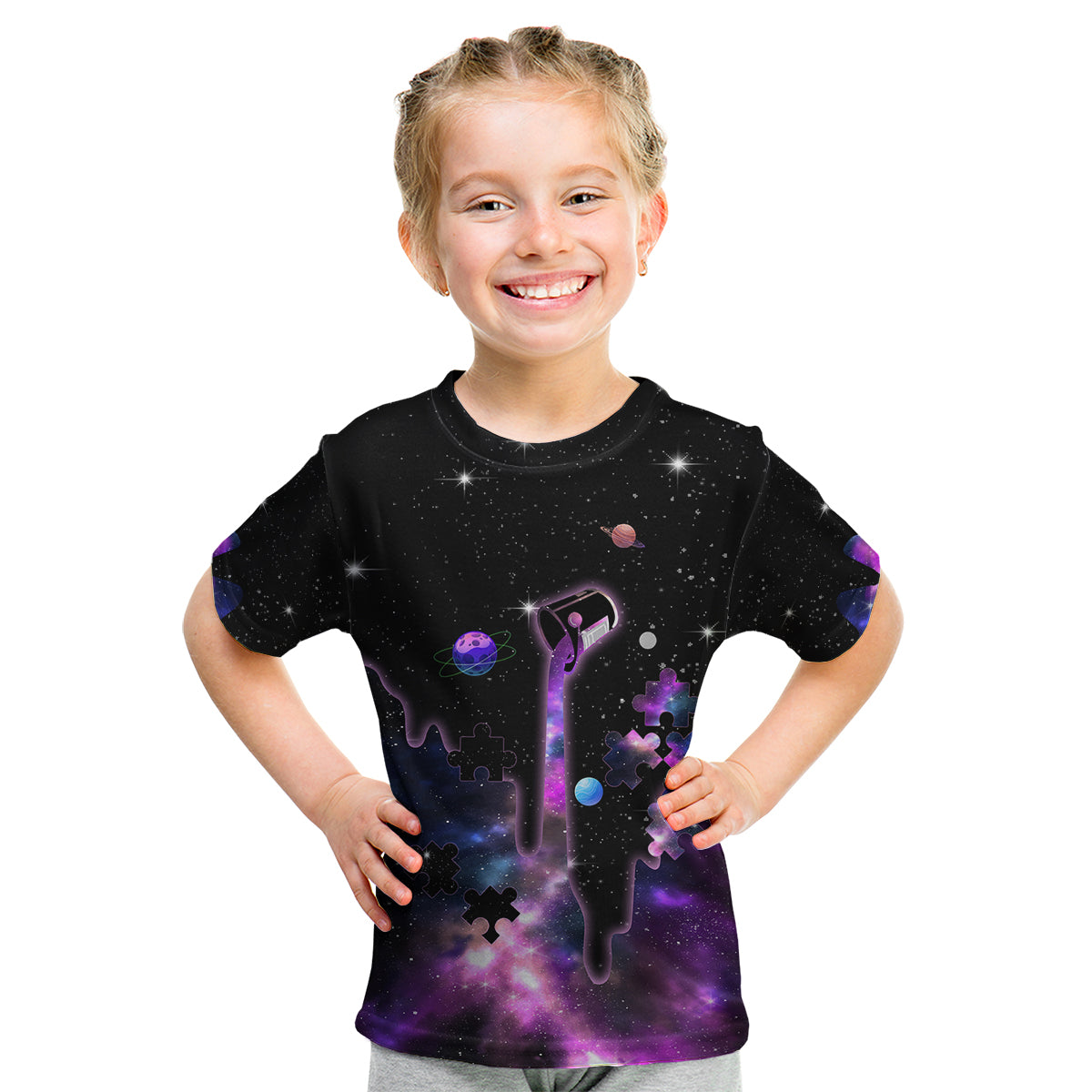 Autism Awareness Month Neurodiversity Galaxy Style Kid T Shirt TS07 - Wonder Print Shop
