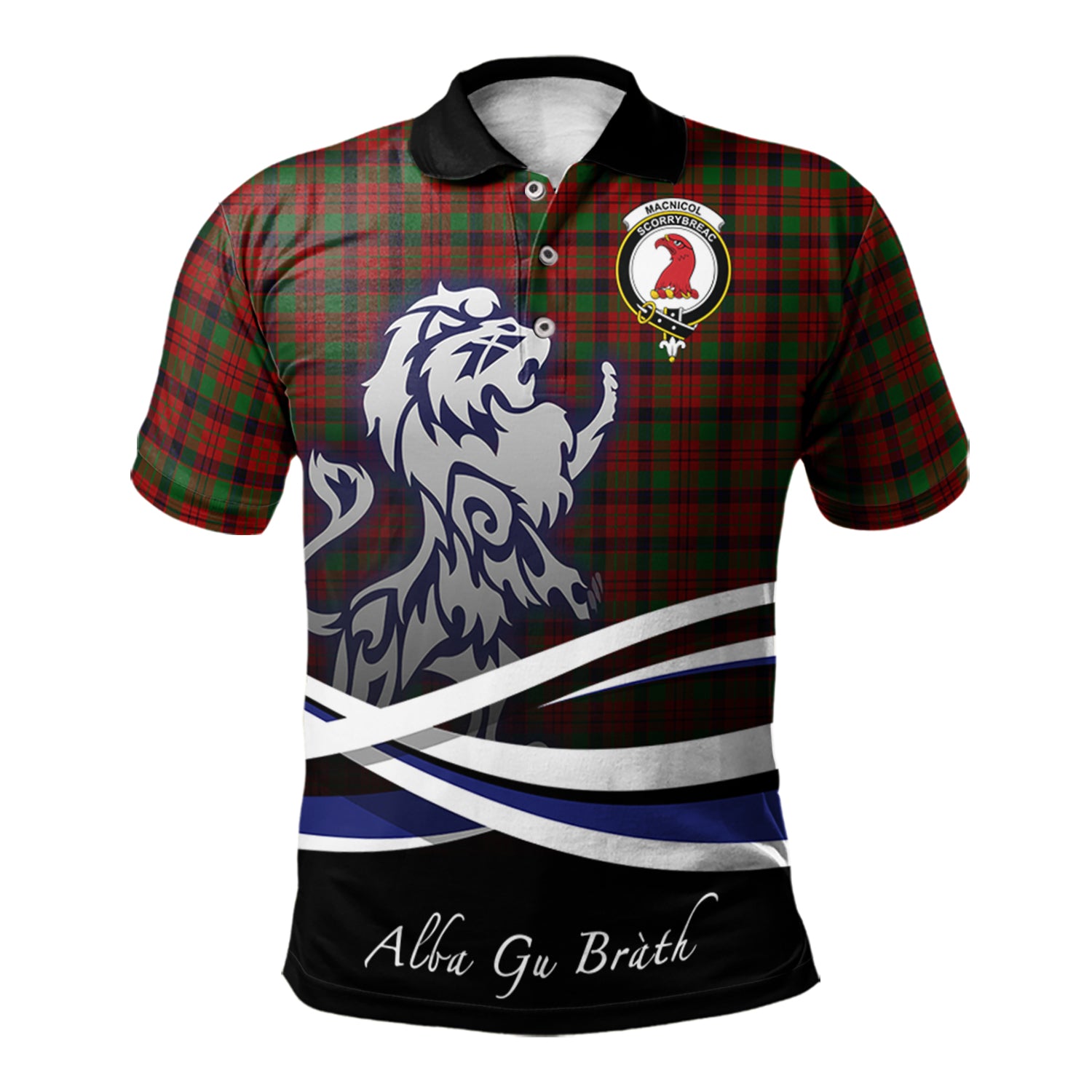 scottish-macnicol-clan-crest-scotland-lion-tartan-polo-shirt