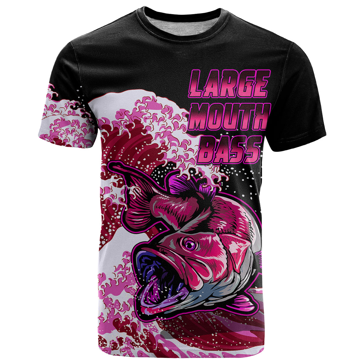 Custom Bass Fishing Pink T Shirt - Wonder Print Shop