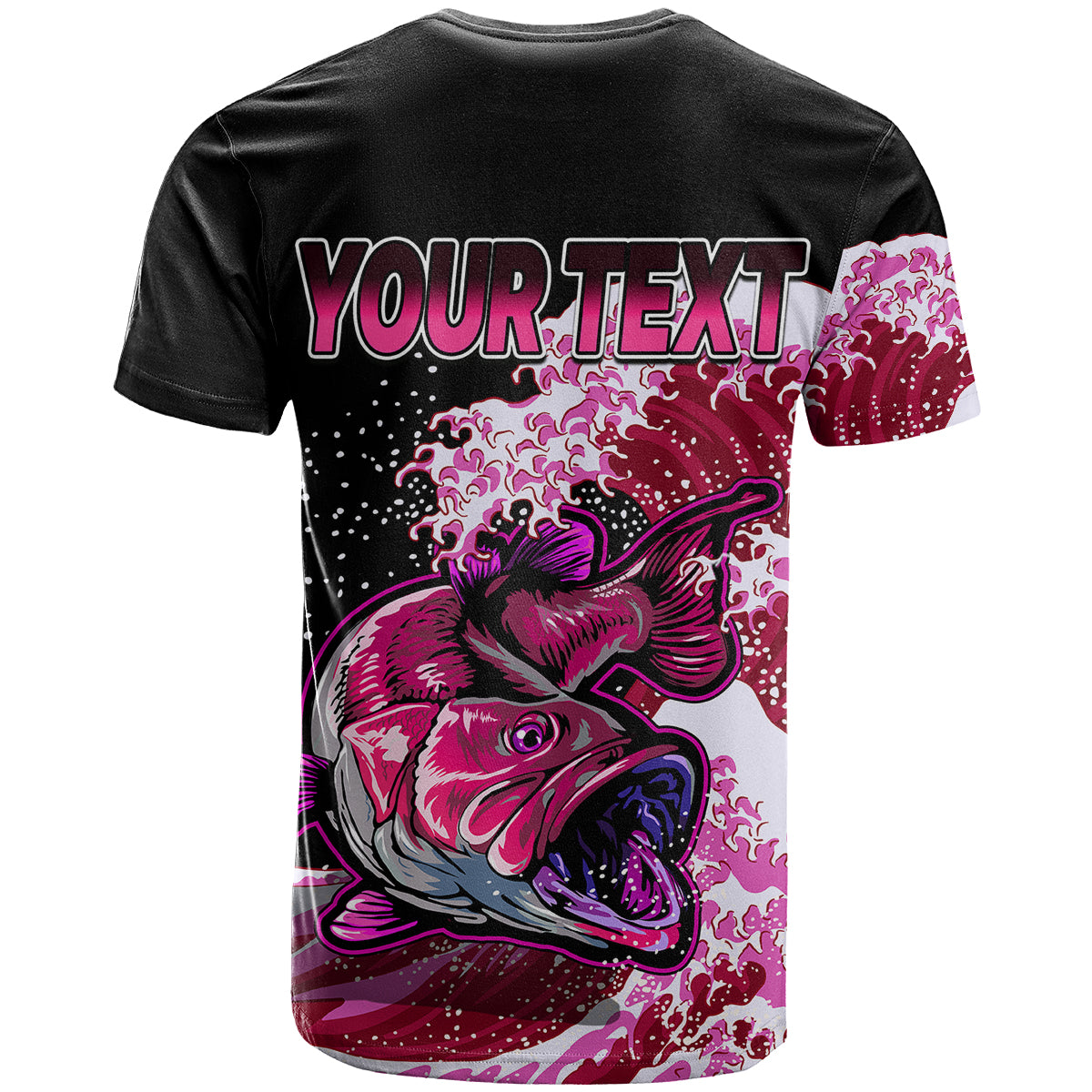 Custom Bass Fishing Pink T Shirt - Wonder Print Shop