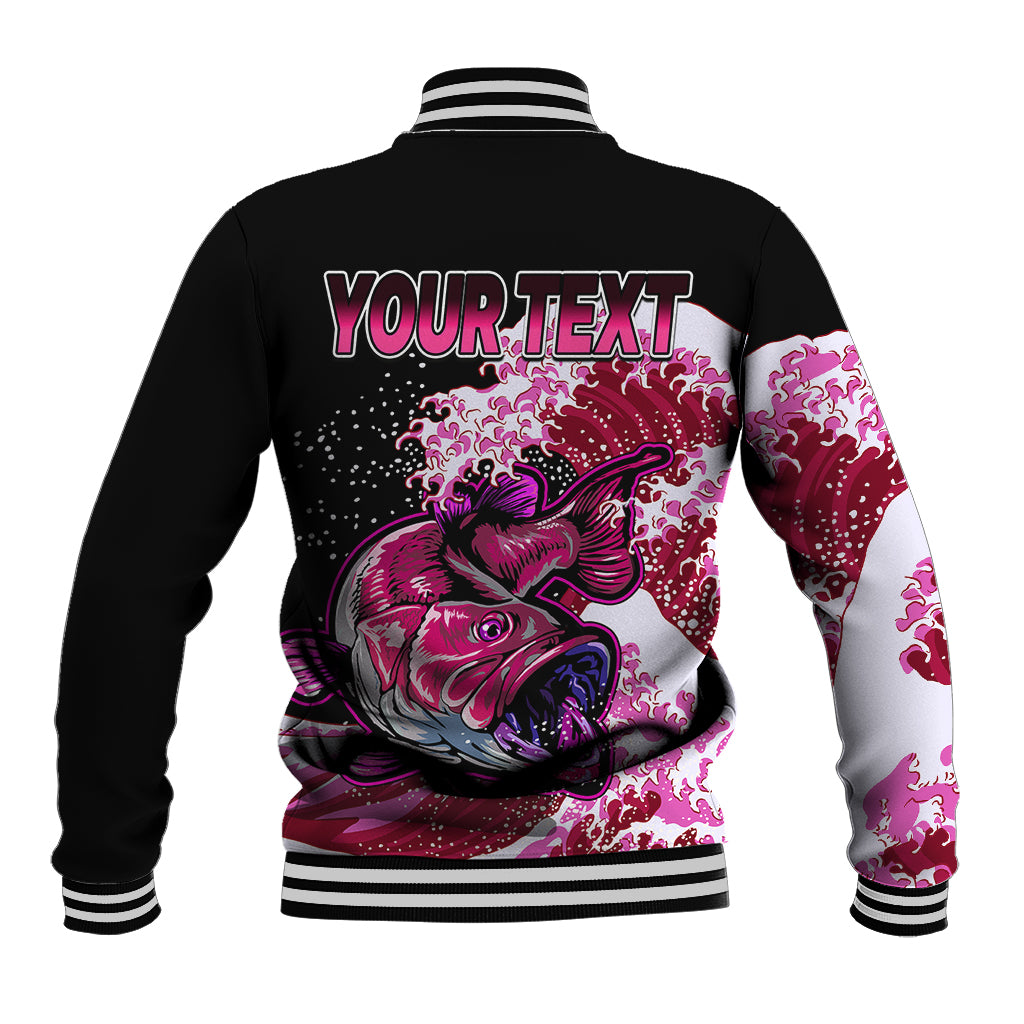 (Custom Personalised) Bass Fishing Pink Baseball Jacket LT9 - Wonder Print Shop