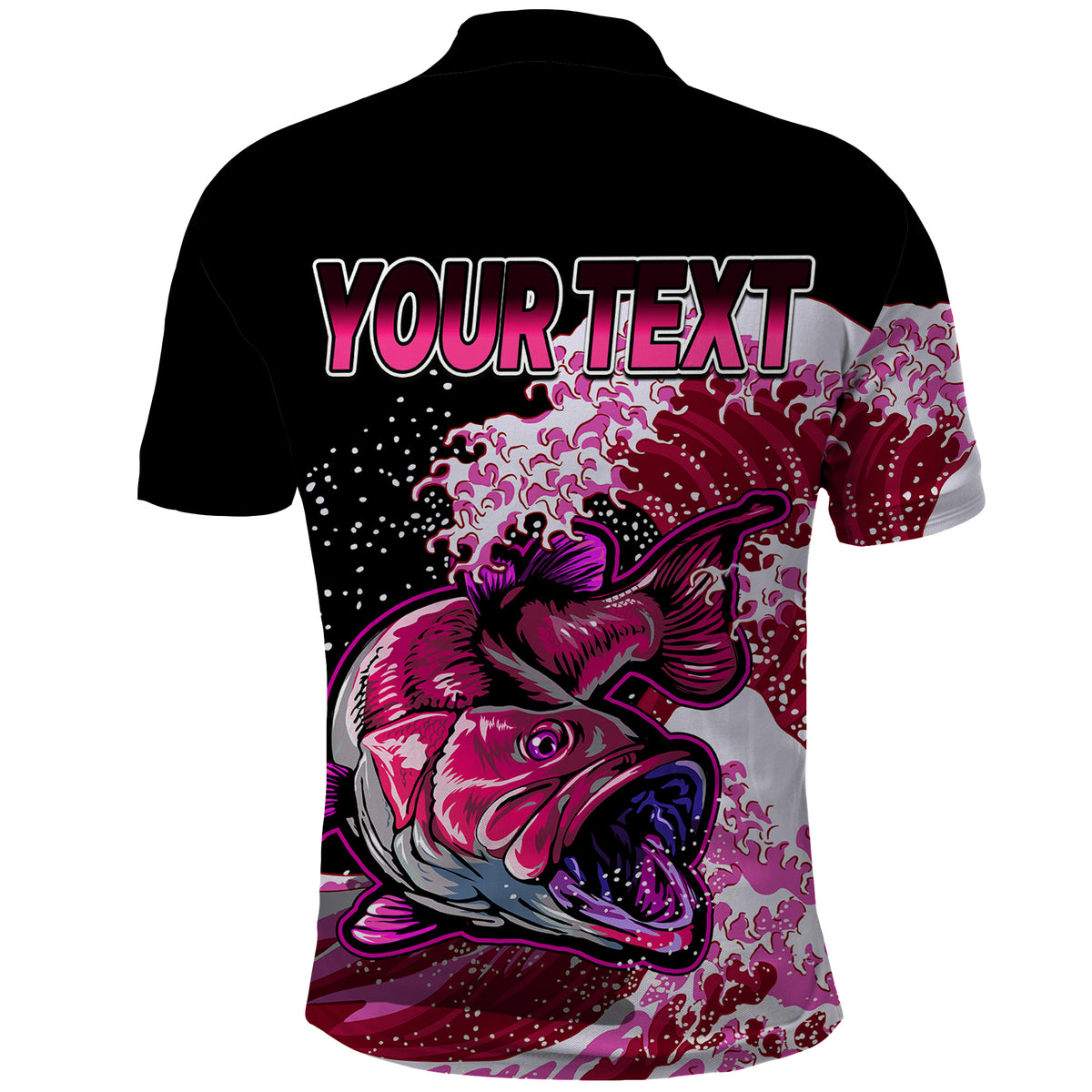 Custom Bass Fishing Pink Polo Shirt - Wonder Print Shop