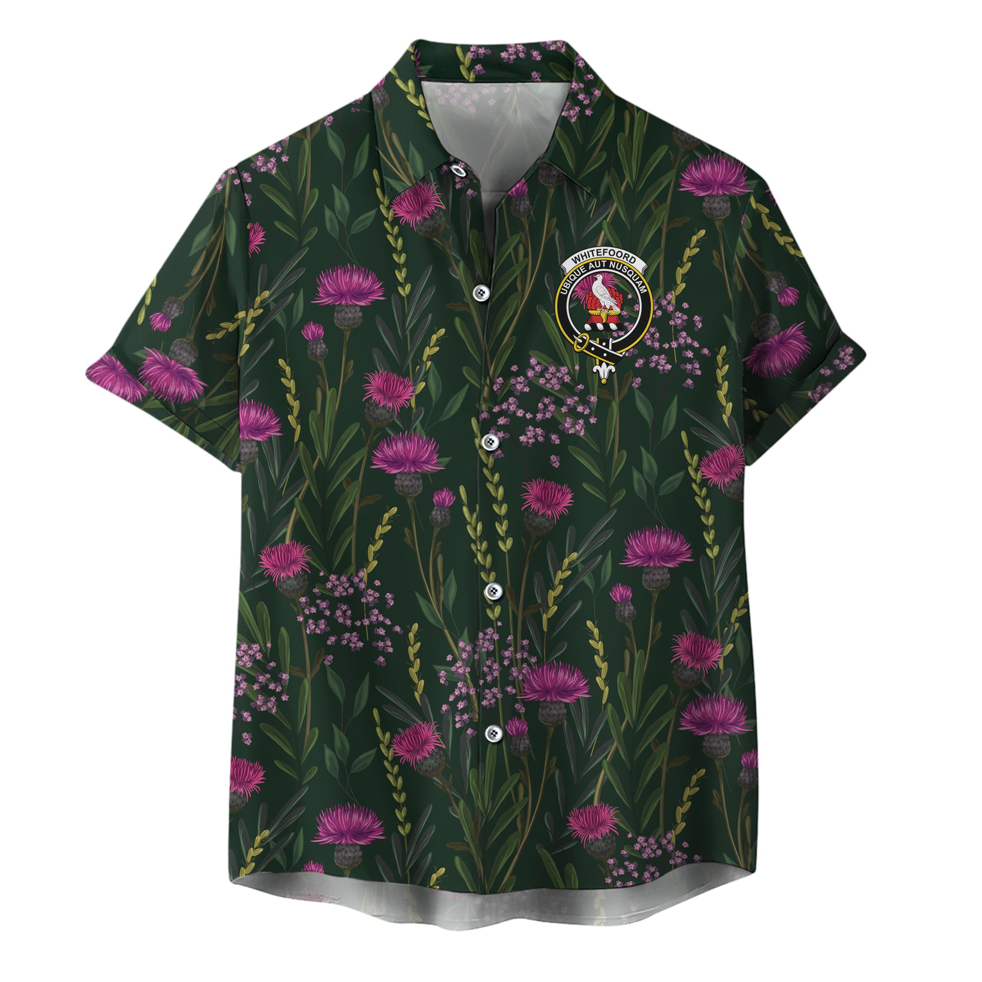 scottish-whitefoord-clan-crest-thistle-hawaiian-shirt