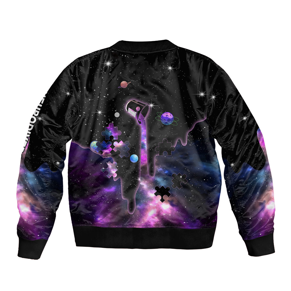Autism Awareness Month Neurodiversity Galaxy Style Bomber Jacket TS07 - Wonder Print Shop