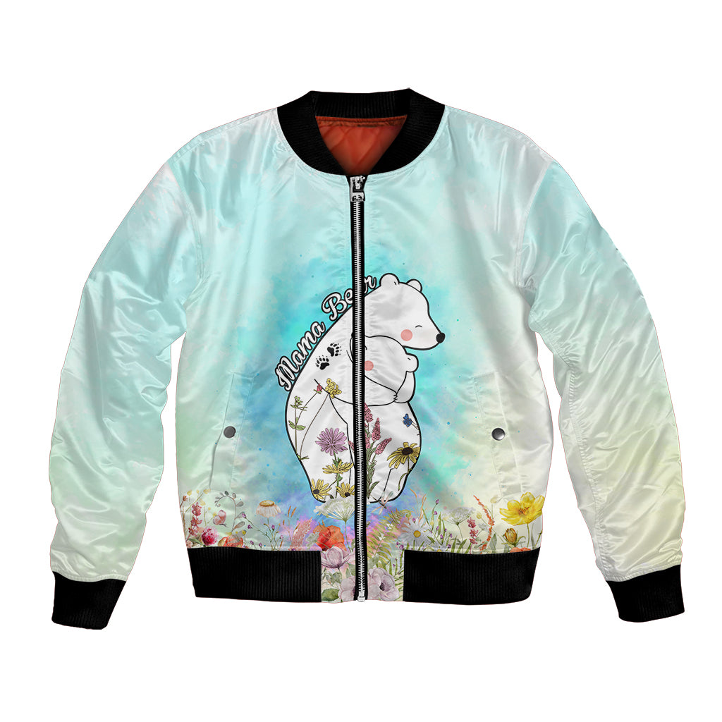 Mother's Day Mama Bear Mix Wild Flowers Bomber Jacket TS07 - Wonder Print Shop