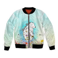 Mother's Day Mama Bear Mix Wild Flowers Bomber Jacket TS07 - Wonder Print Shop