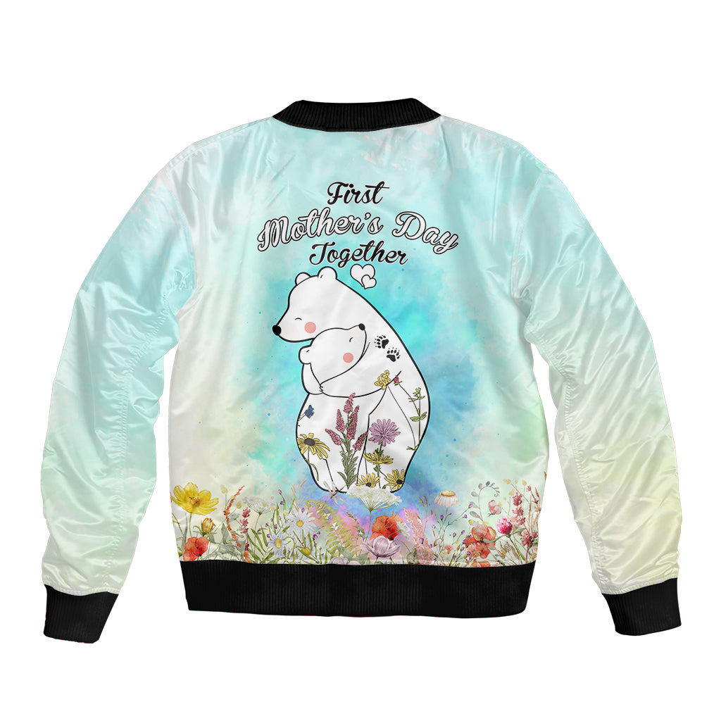 Mother's Day Mama Bear Mix Wild Flowers Bomber Jacket TS07 - Wonder Print Shop