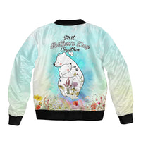 Mother's Day Mama Bear Mix Wild Flowers Bomber Jacket TS07 - Wonder Print Shop
