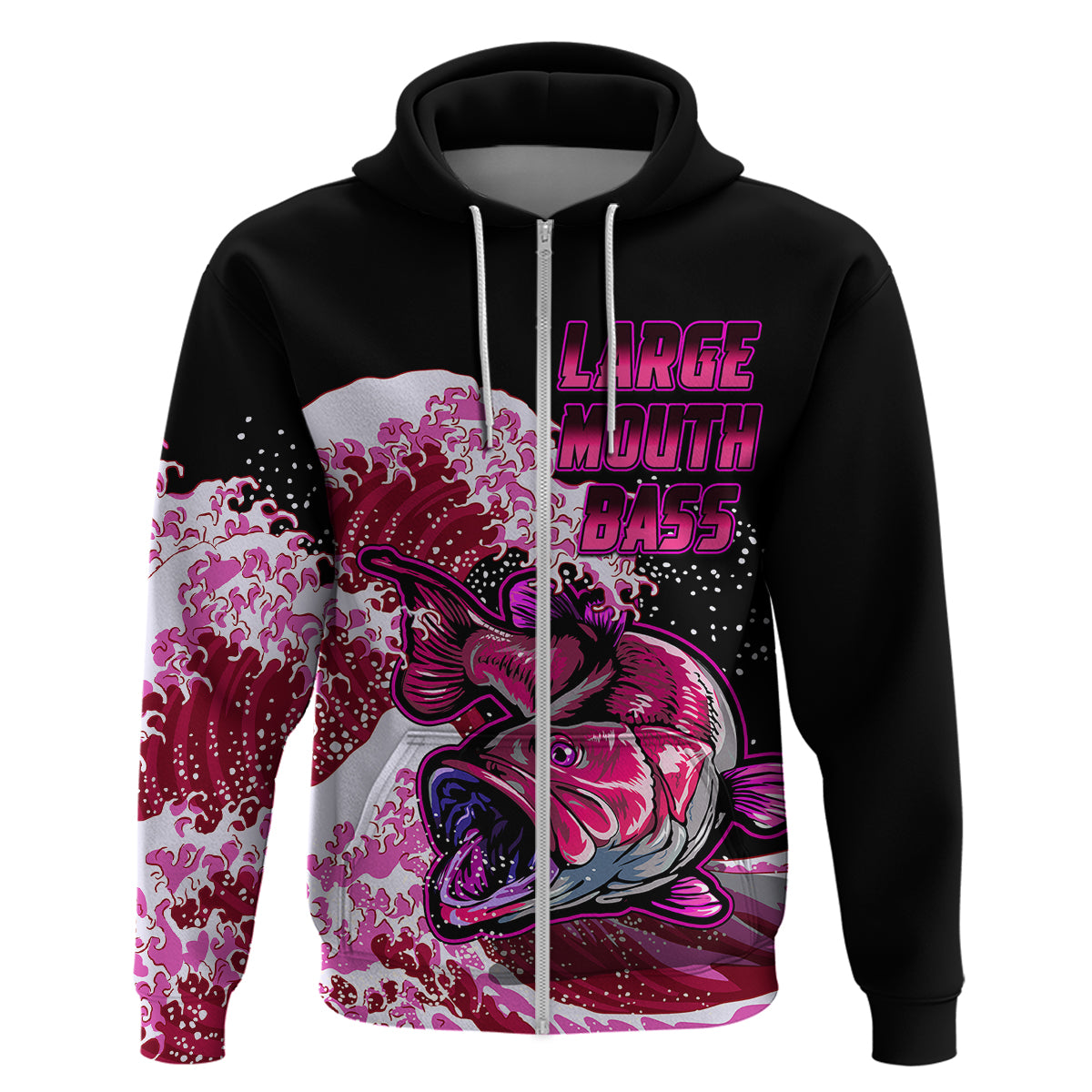 Custom Bass Fishing Hoodie Pink - Wonder Print Shop