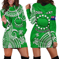 (Custom Personalised) Rarotonga Cook Islands Polynesian Turtle Art Hoodie Dress - Wonder Print Shop