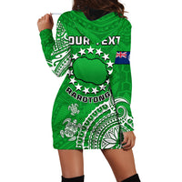 (Custom Personalised) Rarotonga Cook Islands Polynesian Turtle Art Hoodie Dress - Wonder Print Shop