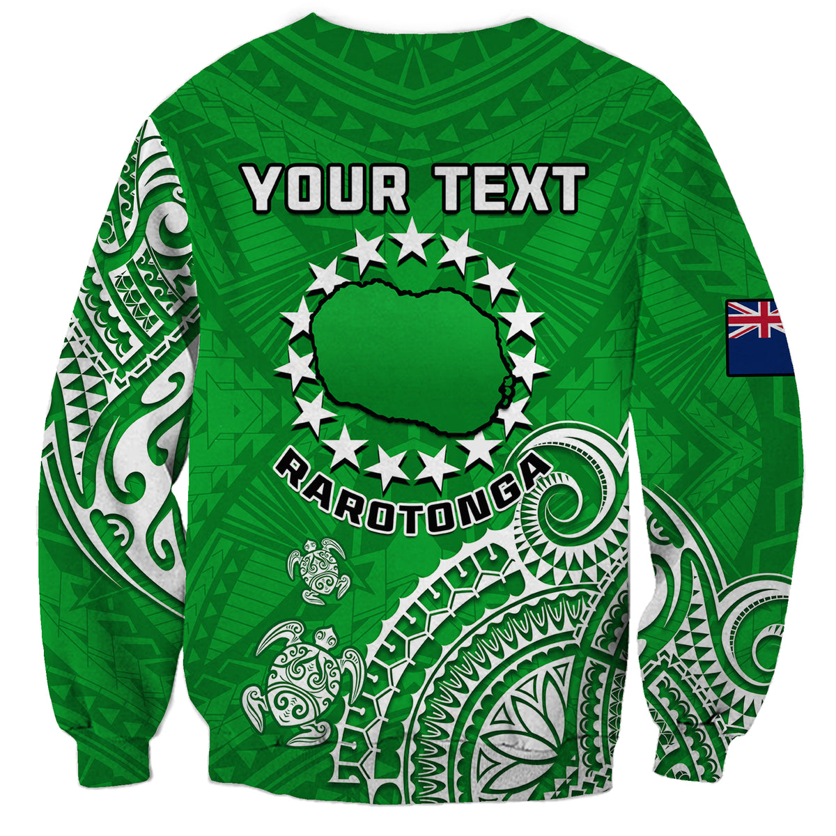 (Custom Personalised) Rarotonga Cook Islands Polynesian Turtle Art Sweatshirt - Wonder Print Shop
