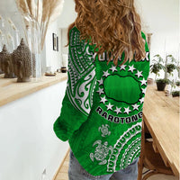 (Custom Personalised) Rarotonga Cook Islands Polynesian Turtle Art Women Casual Shirt - Wonder Print Shop