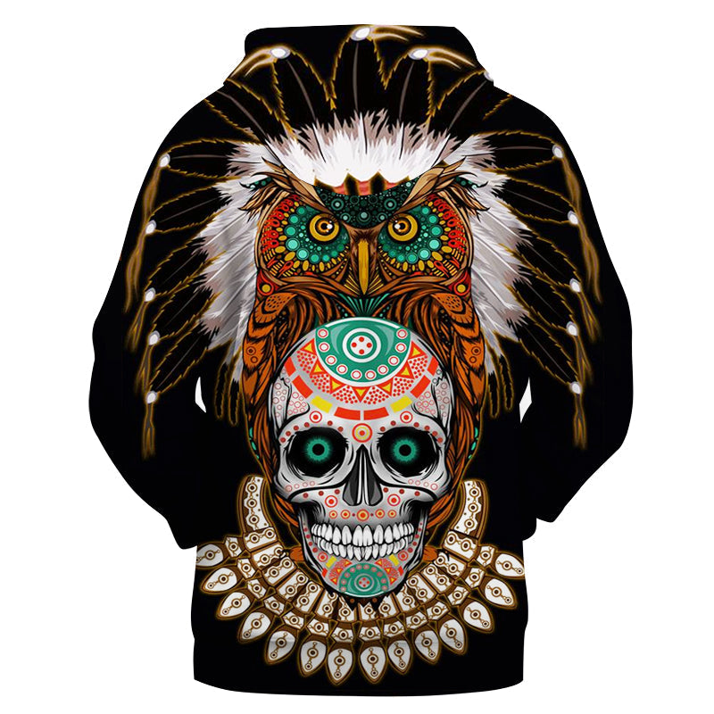 Native American Warrior Of Indian Skull All Over Hoodie LT10 - Wonder Print Shop