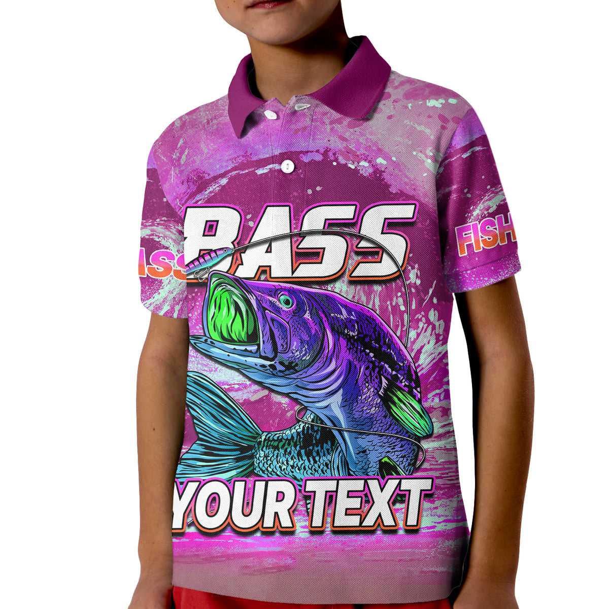 Custom Bass Fishing is Life Hook Sport Largemouth Pink Polo Shirt for Kid - Wonder Print Shop