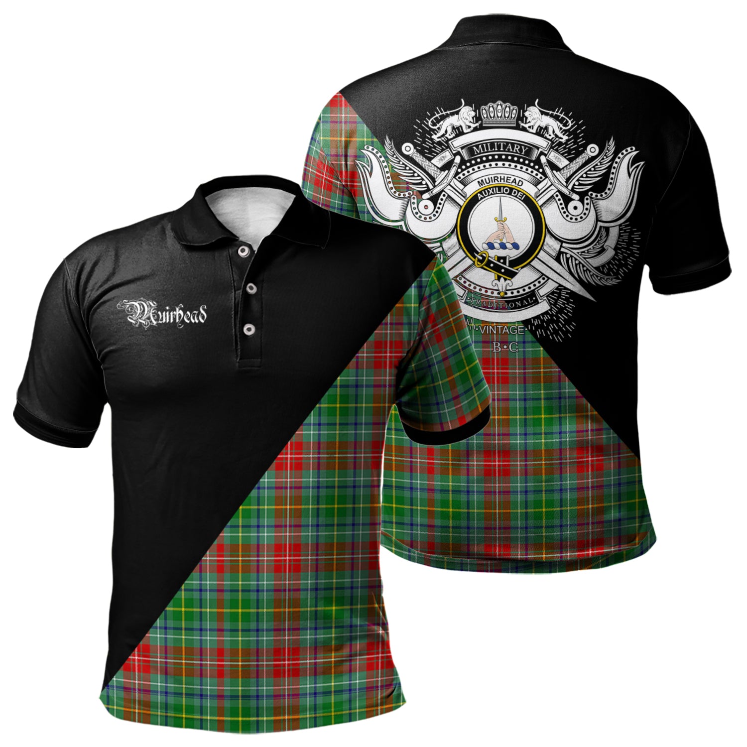 scottish-muirhead-clan-crest-military-logo-tartan-polo-shirt