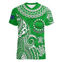(Custom Personalised) Rarotonga Cook Islands Polynesian Turtle Art Women V Neck T Shirt - Wonder Print Shop
