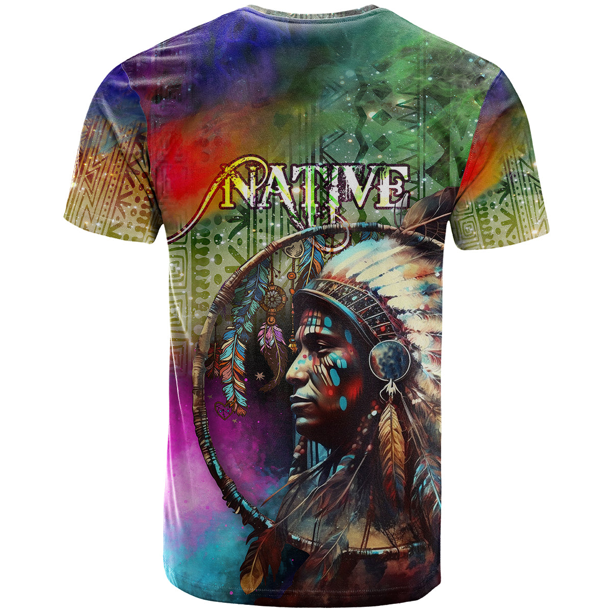 Native American Indian Chief Man Headdress T Shirt - Wonder Print Shop