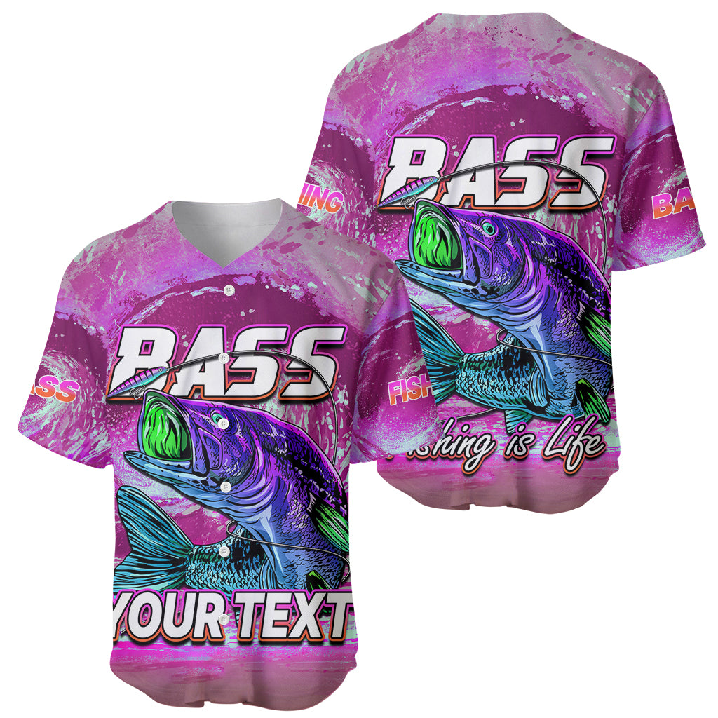 custom-personalised-bass-fishing-is-life-hook-sport-largemouth-pink-baseball-jersey