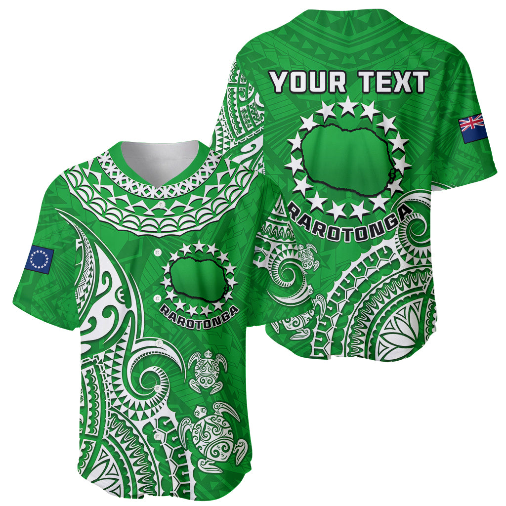 (Custom Personalised) Rarotonga Cook Islands Polynesian Turtle Art Baseball Jersey - Wonder Print Shop