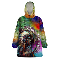 Native American Indian Chief Man Headdress Wearable Blanket Hoodie - Wonder Print Shop