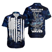 Mother's Day - Navy Mom Camo Style Mom's Love Is Stronger Than Waves Hawaiian Shirt TS07 - Wonder Print Shop