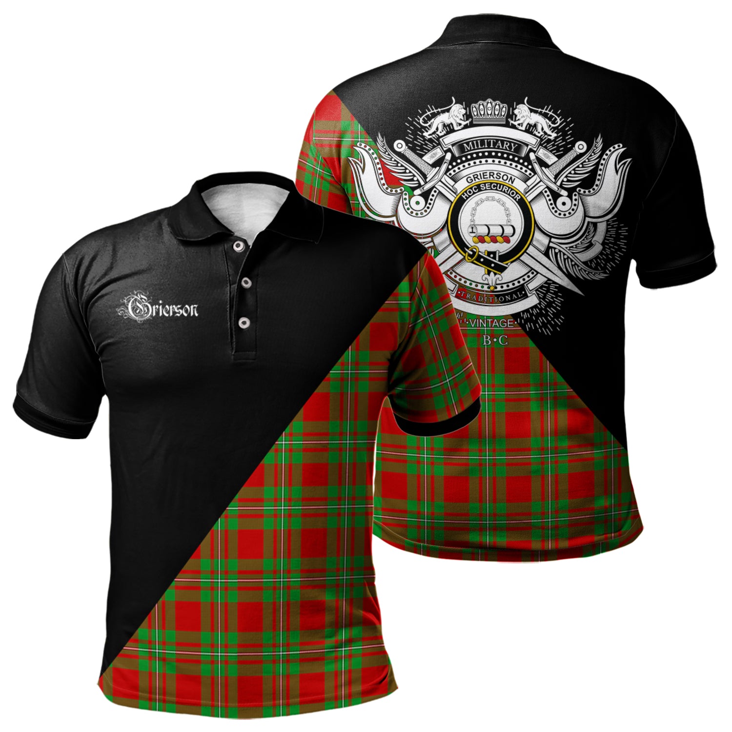 scottish-grierson-clan-crest-military-logo-tartan-polo-shirt